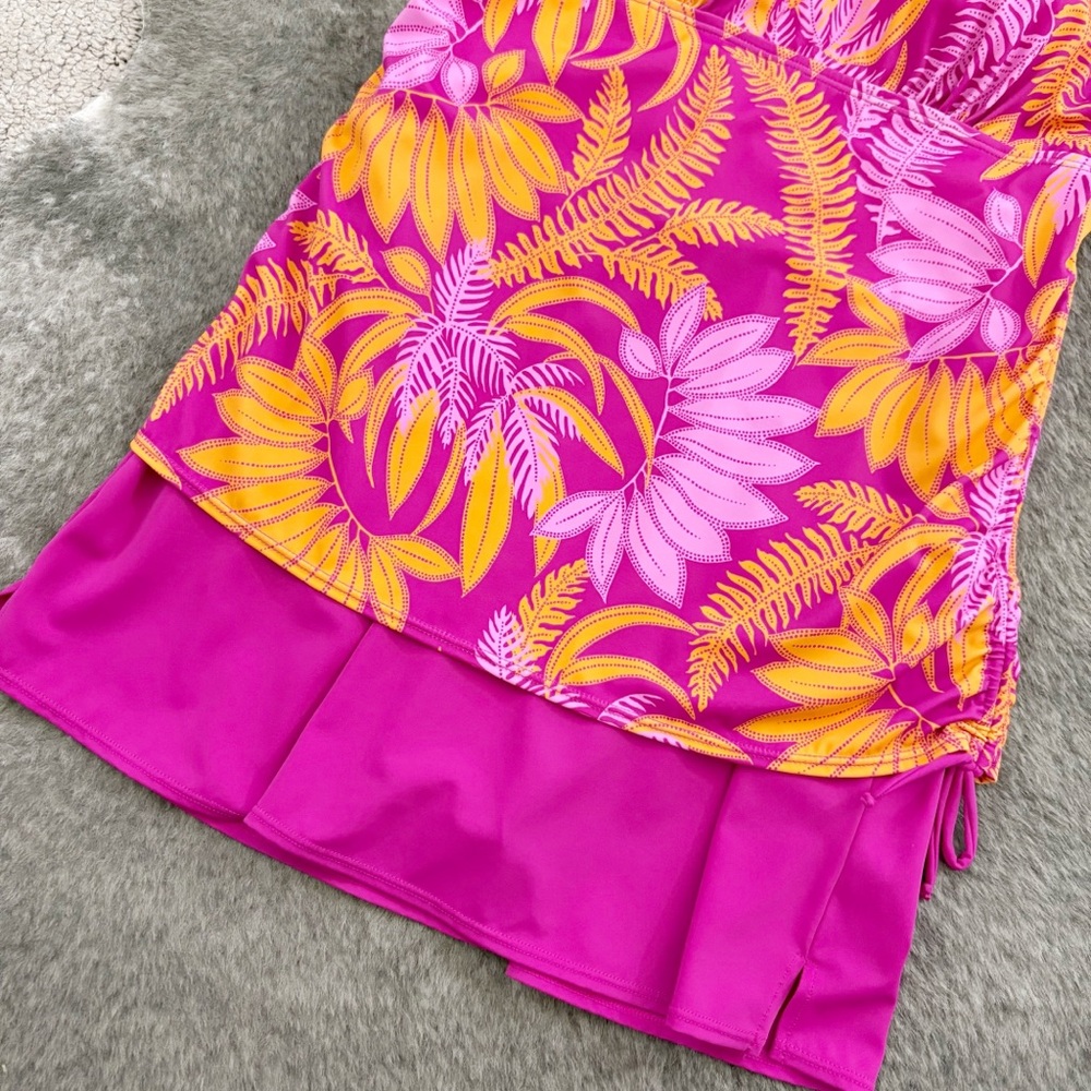Denim & Co. Beach Ruched Side Swim Dress 10 - Picture 4 of 13
